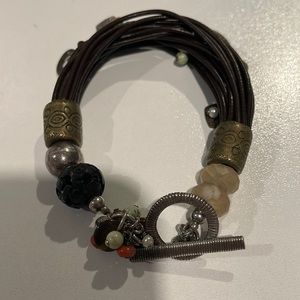 Silpada Leather Beaded Bracelet